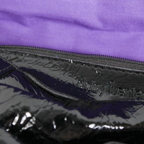 Daisy Fuentes Black Shoulder Bag - Purple Inside - Picture 8 of 11